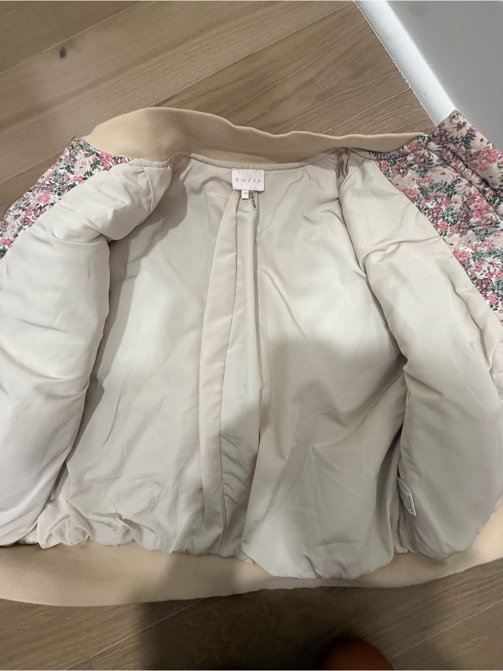 entro Pink Floral Quilted Bomber Jacket - Picture 4 of 5